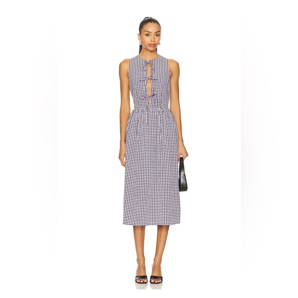 Candice Midi Dress in Black Gingham